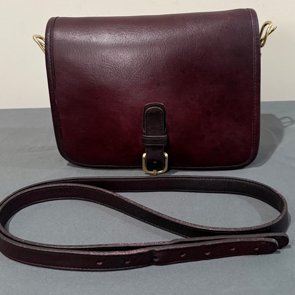 Vintage Bonnie Cashin Standard Saddle Pouch in Burgundy - 9590